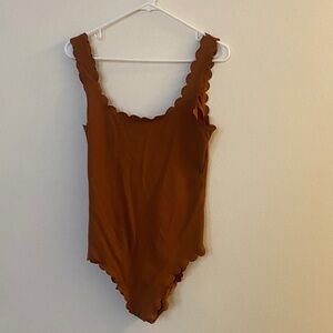 aerie Waffle Scalloped One-Piece Swimsuit